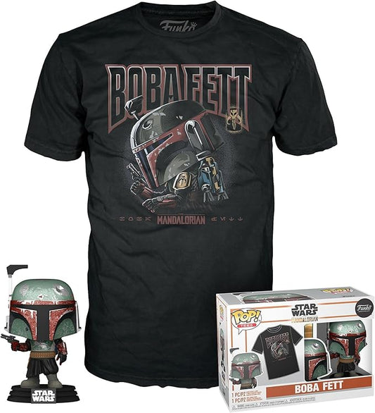 Funko Pop! Boba Fett T-shirt  and Boba Fett  Pop! #462 Figure Set