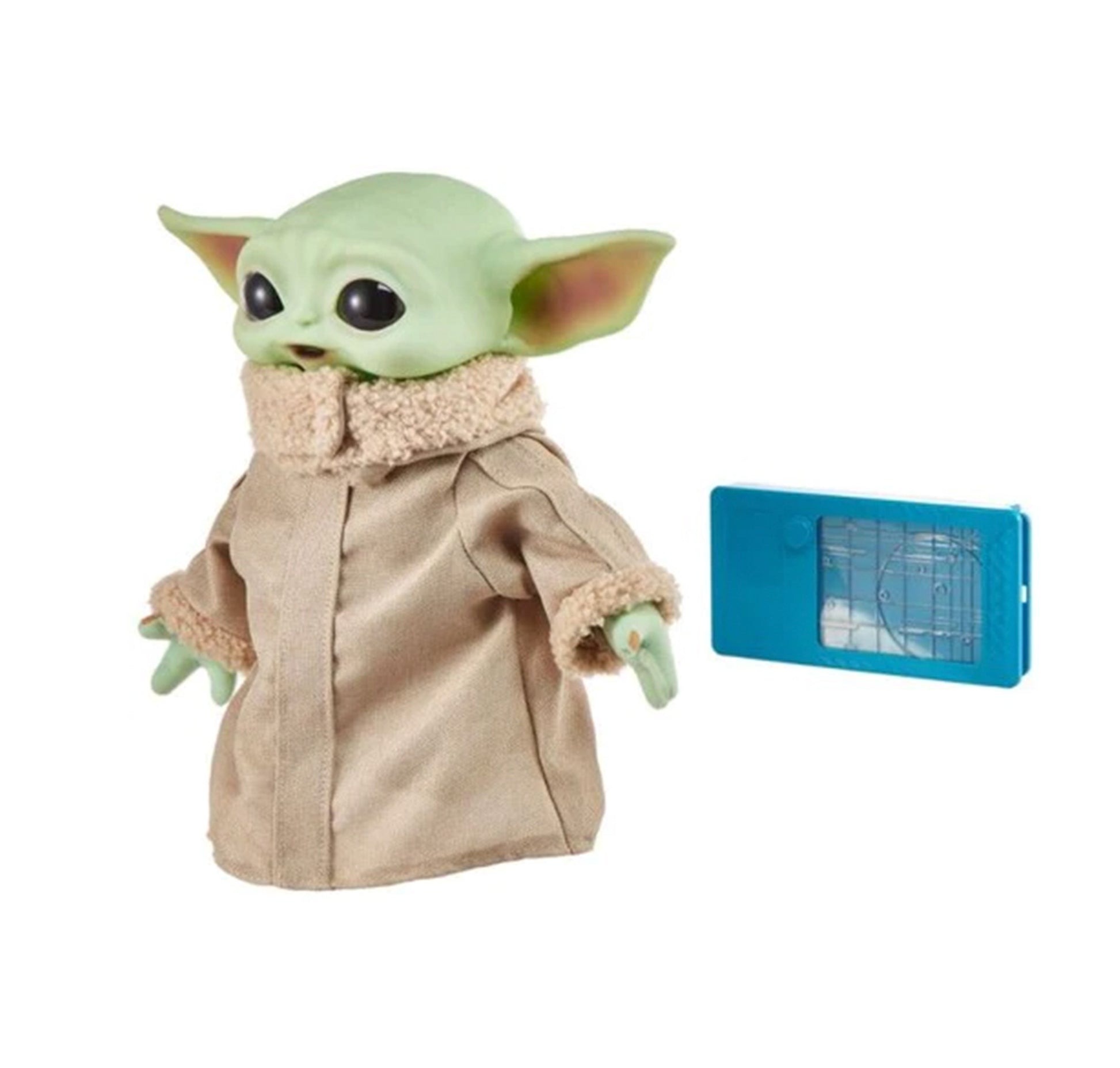 The Child,Baby Yoda, Grogu Plush with Tablet: A cute plush toy of Grogu, with a light up star map on a tablet.