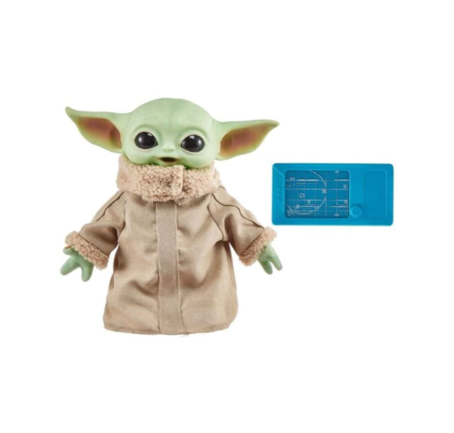 The Child,Baby Yoda, Grogu Plush with Tablet: A cute plush toy of Grogu, with a light up star map on a tablet.